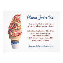 Ice Cream Cone Invitations