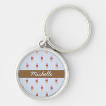 Ice Cream Cone Pattern Keychain