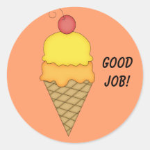 Ice Cream Cone with Cherry #2 Stickers