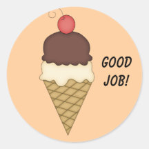 Ice Cream Cone with Cherry #3 Stickers