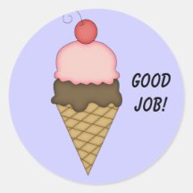 Ice Cream Cone with Cherry #4 Sticker