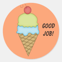 Ice Cream Cone with Cherry #6 Sticker
