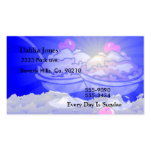 Ice Cream Sundaes In The Cloud Filled Sky Business Card Templates