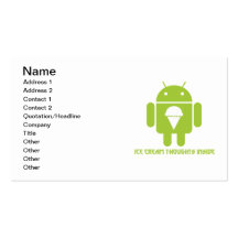 Ice Cream Thoughts Inside (Android Bug Droid) Business Card Templates