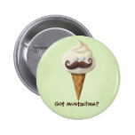 Ice Cream with Moustaches Button