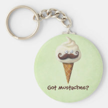 Ice Cream with Moustaches Keychains