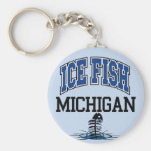 Ice Fish MIchigan Keychain