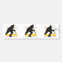 ice hockey player on the move bumper sticker