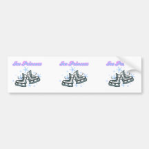 ice princes snowflakes and ice skates design bumper stickers
