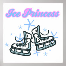 ice princes snowflakes and ice skates design posters