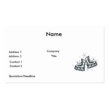 ice skates and snowflakes graphic business card
