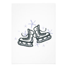 ice skates and snowflakes graphic custom announcements
