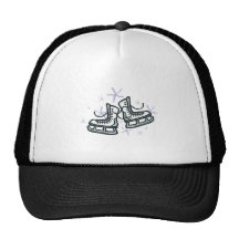 ice skates and snowflakes graphic mesh hat