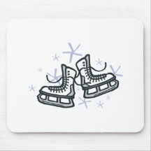 ice skates and snowflakes graphic mousemats