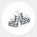 ice skates and snowflakes graphic sticker