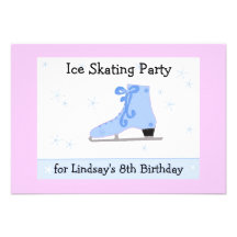 Ice Skating Birthday Party Invitation