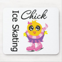 Ice Skating Chick Mouse Pads