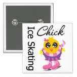Ice Skating Chick Pinback Buttons
