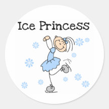 ICE SKATING PRINCESS ROUND STICKERS