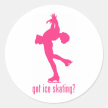 Ice Skating Round Sticker