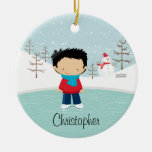 Ice Skating Skater Boy Dated Christmas Ornament