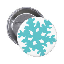 ice snow flake - snowflake pinback button