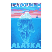 Iceberg Cross-Section - Latouche, Alaska Stretched Canvas Print