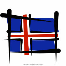 Iceland Brush Flag Photo Sculptures