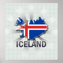 Iceland Flag Map 2.0 Print