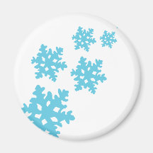 icey Snowflakes blue Fridge Magnet