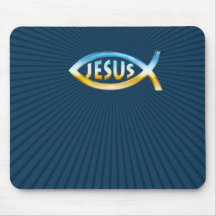 Ichthus - Christian Fish Symbol Sky & Ground Mouse Pad