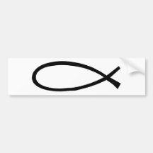ICHTUS noir fond blanc Bumper Stickers