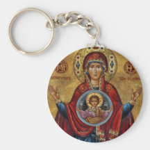 Iconic 15th Century Mary with Christ Child Keychain