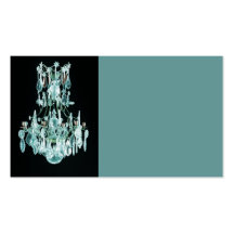 Icy Blue Chandelier Business Card Template