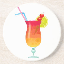 Icy Tropical Rum Punch Beverage Coaster