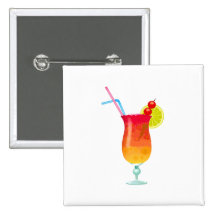Icy Tropical Rum Punch Pinback Button