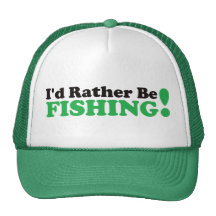 I'd Rather be Fishing - Green Mesh Hats