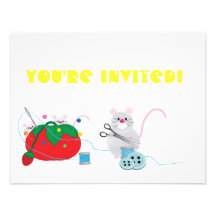 I'd rather be sewing! personalised invitation