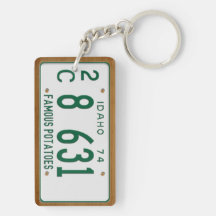 Idaho 1974 Vintage License Plate Keychain Rectangular Acrylic Keychain