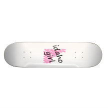 Idaho Girl with Scribbled Idaho Map Custom Skateboard