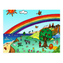 Idyllic Children's Landscape -- Paradise Binder Post Cards
