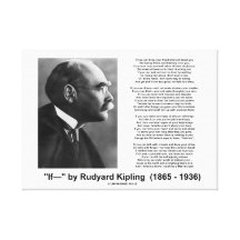 If- by Rudyard Kipling Motivational Advice Poem Gallery Wrap Canvas