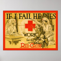 If I Fail He Dies ~ Vintage Nurse WW1 Poster