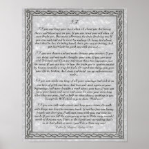 IF Inspiring Poem for Young Men by Rudyard Kipling Poster
