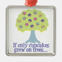 If only Cupcakes on Trees Christmas Tree Ornament