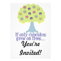 If only Cupcakes on Trees Personalised Announcements