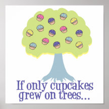 If only Cupcakes on Trees Print