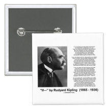 "If— " Poem By Rudyard Kipling Pinback Buttons