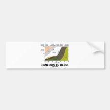 Igneous Is Bliss (Geology Ignorance Is Bliss) Bumper Stickers