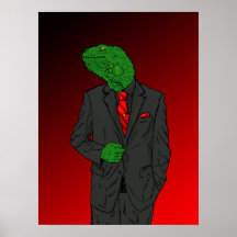 Iguana In a Business Suit Posters